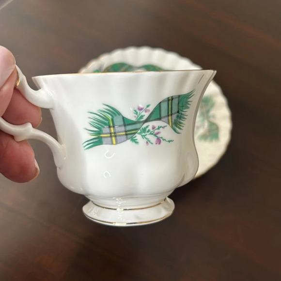 Royal Albert Teacup Saucer Cape Breton Canada Green Tartan Bone China - Picture 6 of 10